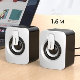 Desktop Computer Desktop Notebook Small Speaker (Option: White-1.6m)