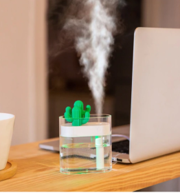 Transparent Landscape Cactus Portable Humidifier (Option: Green-USB)