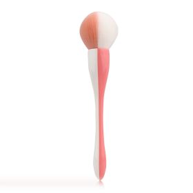 Small Waist Powder Brush Single Large Two-color Round Head (Option: Pink And White)