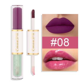 Double-headed Matte Lip Gloss No Stain On Cup Waterproof And Durable (Option: Lip Gloss 08)