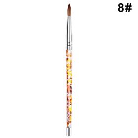 7 Sizes Nail Art Brush For Acrylic Powder Nylon Manicur (Option: Gold8)