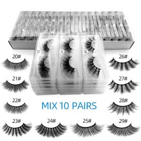 Natural Cross Type Fiber Eyelashes Set (Option: False eyelashes set-10pairs in a box)