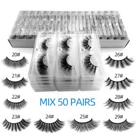 Natural Cross Type Fiber Eyelashes Set (Option: False eyelashes set-50pairs in a box)