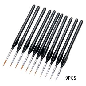 Black Wolf Fine Nail Art Student Line Pen (Option: Black-Set of9)