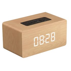 Clock Version Wooden Bluetooth Speaker (Color: Yellow)