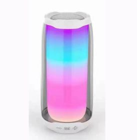 Bluetooth Speaker, Colorful Light Effect, Card Subwoofer, Colorful Light Sound (Option: White-USB)