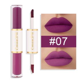 Double-headed Matte Lip Gloss No Stain On Cup Waterproof And Durable (Option: Lip Gloss 07)