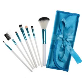 Multifunctional Portable 7 Ribbon Makeup Brushes Suit (Color: Blue)