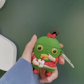 Cartoon Green Fish Head Earphone Case (Option: Milk Tea Fish Head Monster-airpods1 2)