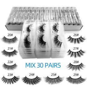 Natural Cross Type Fiber Eyelashes Set (Option: False eyelashes set-30pairs in a box)