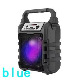 New Portable Bluetooth Speaker Outdoor Portable Square Dance Speaker (Option: Blue-USB)