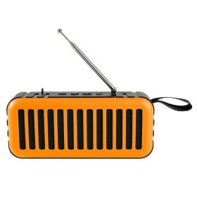 Solar Flashlight With Antenna Radio Card U Disk Wireless Bluetooth Audio (Color: Orange)