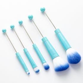 Beaded Makeup Brush With Metal Handle Suit Makeup Tools (Option: Blue Handle)