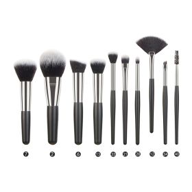 Animal Hair Makeup Brush Full Set (Option: 10 Pieces Small Fan)