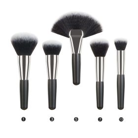 Animal Hair Makeup Brush Full Set (Option: 5 Large Fans)