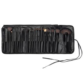 24 PCs Makeup Brush With Horse Hair Black Wood Color Makeup Full Set (Option: Black Ribbon Horse Hair)