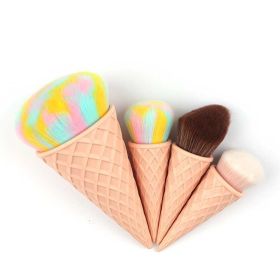 Ice Cream Cute Fiber Hair Makeup Brush (Option: 4piece pack)