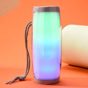 Colorful Lights Card Wireless Bluetooth Speaker Radio (Option: Silver grey-USB)