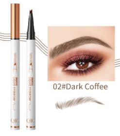 Four-fork Eyebrow Pencil Waterproof Sweat-proof Not Smudge (Option: 2 Dark Coffee Color English)