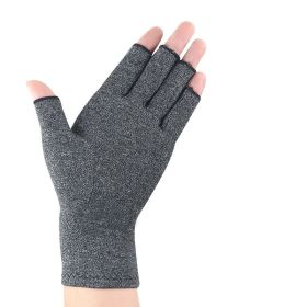 1pair Compression Arthritis Gloves Pain Relief Gloves ( Buy A Size Up ) (Color: GRAY, size: S)