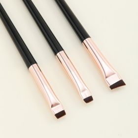 Blade Eyeliner Brush Fine Oblique Head Eyebrow Outline Creamy Ultra-thin (Option: Black Gold-3pieces)