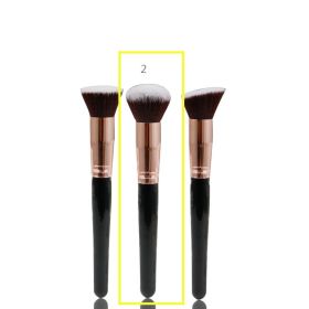 Flat Head Bevel Three Piece Portable Makeup Brush (Option: No 2)