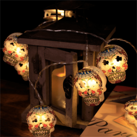 SpookGlow™ - Halloween LED String Lights (Option: New flower skull-1.5meters 10lights color)