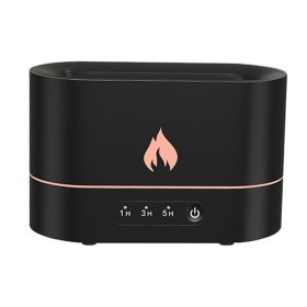 Siming Flame Aromatherapy Machine Home Bedroom Silent Atmosphere Light Humidifier Flame Diffuser Home Decor (Option: Black-USB)