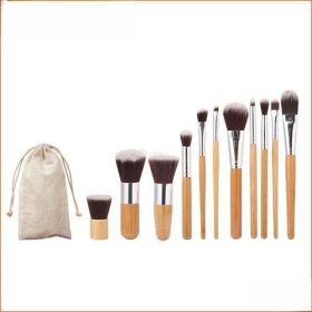 11 Bamboo Handle Makeup Brush Set (Option: 11 Pieces Bamboo Handle)