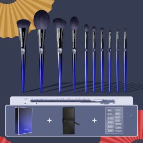 Blue 10 Makeup Brushes Set (Option: 13 Pieces Bandage Design Bag)