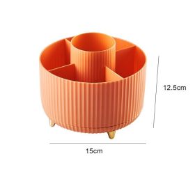 Desktop Swivel Makeup Brush Organizer (Color: Orange)