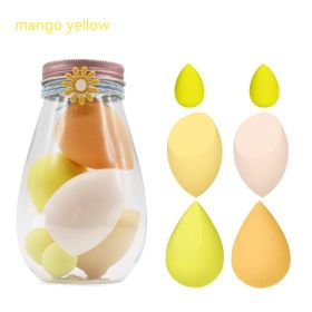 Foreign Trade Makeup Puff 7 PCs Canned Cosmetic Egg Suit Drift Bottle Makeup Sponge Soaking Water Bigger Mini (Option: Little Daisy Mango Yellow)