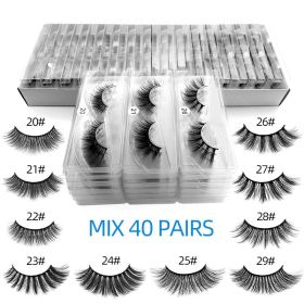 Natural Cross Type Fiber Eyelashes Set (Option: False eyelashes set-40pairs in a box)