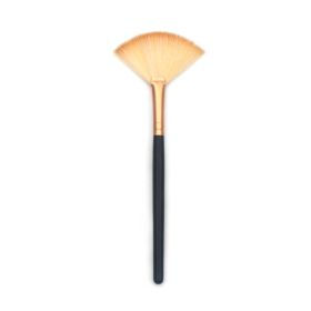 Fan Shaped Beauty Makeup Brush (Option: Light Yellow Gold Tube)