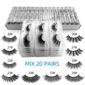 Natural Cross Type Fiber Eyelashes Set (Option: False eyelashes set-20pairs in a box)