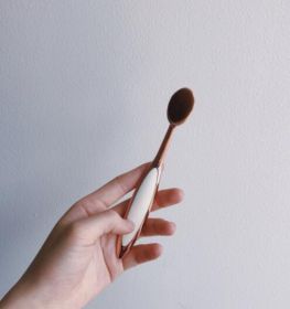 Rose Gold Toothbrush Type Makeup Brush Set (Option: Rose Gold-4 Style)