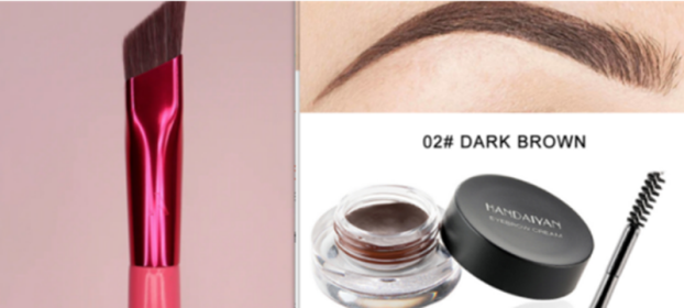 Waterproof And Not Easy To Fade Vignetting Color Eyebrow Dyeing Cream Set (Option: Black-Bundle2)