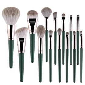 14 Green Cloud Makeup Brushes Suit Super Soft (Option: Bare Brush Plastic Handle)