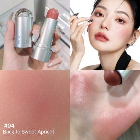 Touch Color Mist Silver Tube Blush Stick Lips And Cheeks Can Be Used For Natural Development (Option: 04 Back Sweet Apricot)