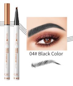 Four-fork Eyebrow Pencil Waterproof Sweat-proof Not Smudge (Option: 4 Black English)