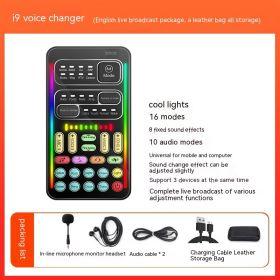 Mobile Computer Live Mini Sound Card Voice Changer Key American Tone Bmazing Slow Downer (Option: I9 English Version Live Set)