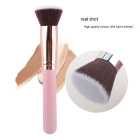 Flat Head Powder Foundation Brush Beauty Tools (Option: Pink Gold)